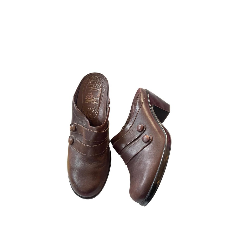 Dansko Marcelle‎ Brown Leather Clogs Mules Size 39